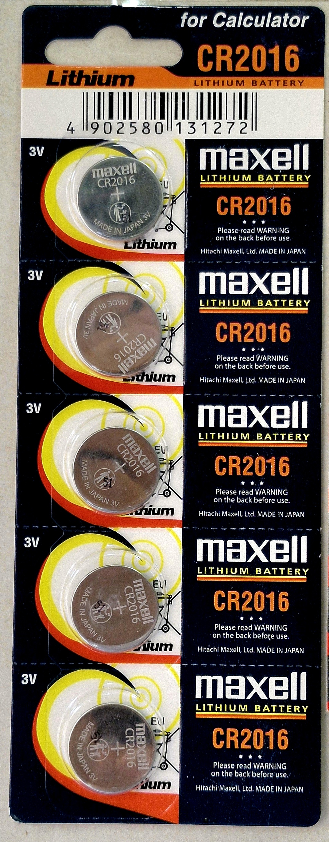 «باتری سکه‌ای مکسل (Maxell) مدل CR2016 – ولتاژ ۳ ولت، پک ۵ عددی با ماندگاری طولانی