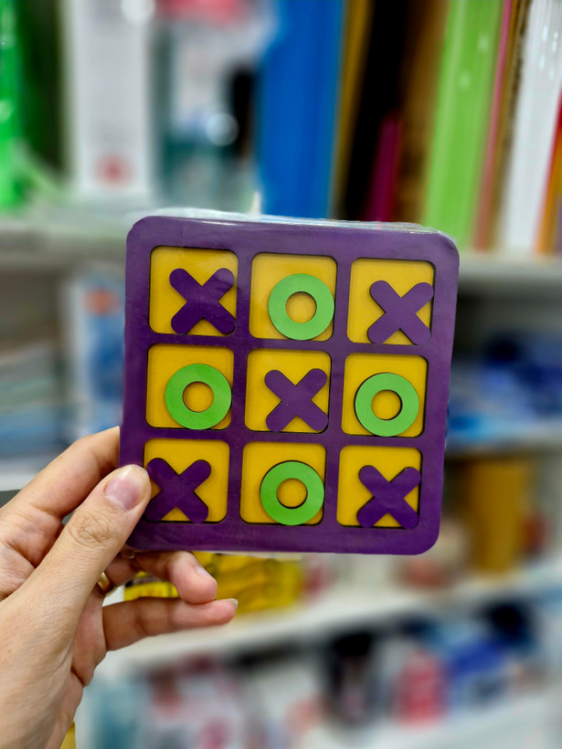 بازی دوز و XO چوبی ۱۱×۱۱ سانتیمتر | بازی فکری دو نفره جذاب و سرگرمکننده