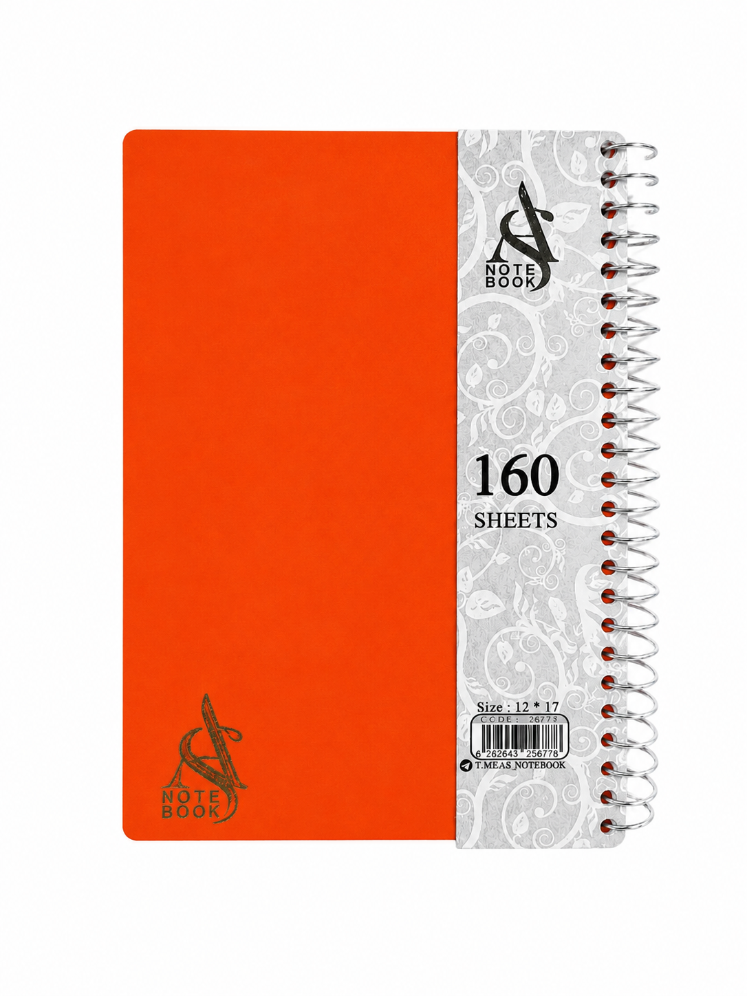 دفترچه سیمی ۱۶۰ برگ T.Meas مدل Note Book سایز ۱۲×۱۷ سانتیمتر