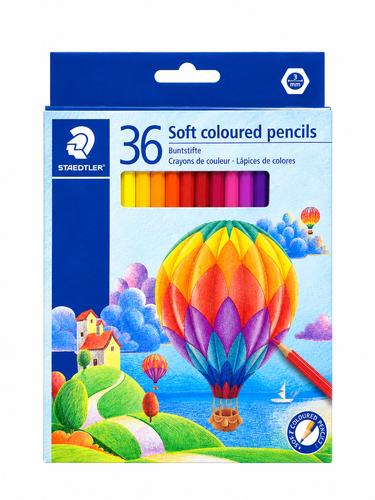 مداد رنگی استدلر ۳۶ رنگ مدل Soft Coloured Pencils ایرانی