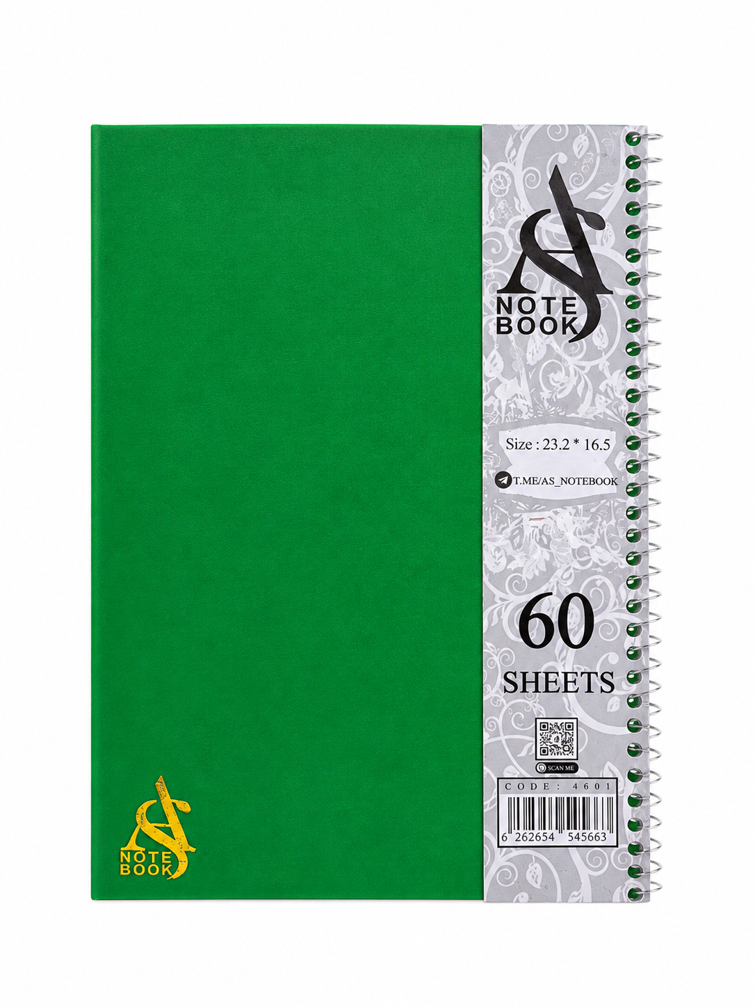 دفتر سیمی A مدل Note Book کد 4601، 60 برگ سایز 23.2×16.5 سانتی‌متر