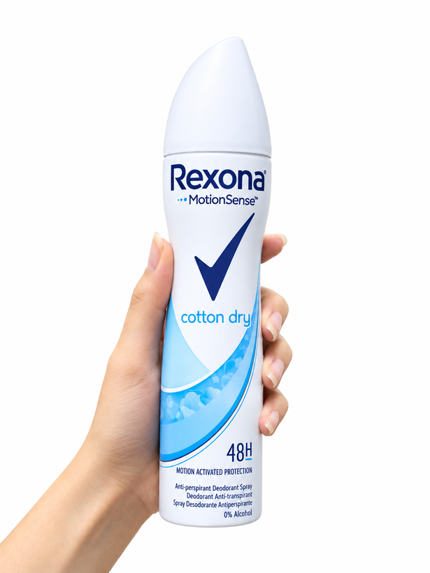 اسپری ضد تعریق رکسونا MotionSense مدل Cotton Dry با ماندگاری ۴۸ ساعت